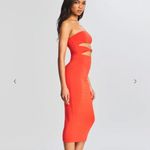 Revolve SEROYA Orange Midi Dress Strapless Photo 4