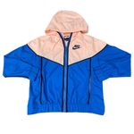 Nike Blue Pink Colorblock Zip Up Windbreaker Hoodie Jacket Photo 2