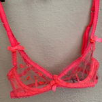 L’Agent Agent Provocateur neon melon bright pink lace mesh‎ bra 32A kisses lips Size undefined Photo 1