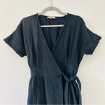 Marine layer Valencia Wrap Dress Black Cotton S Photo 2