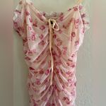 SheIn Floral Ruched Dress with Pink Accents Photo 3