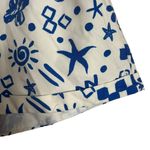 Louna White Blue Doodle Printed High Rise Shorts Size XS Photo 9