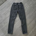 American Eagle  Black Distressed Mom Jeans Women’s Size 0 High Rise Ripped Knee Photo 8