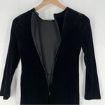 Banana Republic Banana‎ Republic Black Plush Velvet Twisted Faux Wrap Midi Sheath Dress Photo 9