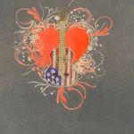 Toby Keith Guitar Heart Graphic Tee Patriotic Country T Shirt XL Women Blue Photo 3