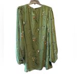 Hutch  Twiggy Dress Olive Green Pampered Faces Chiffon Novelty Print Medium Fairy Photo 3