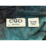 Cato Y2K Blouse 22/24W Blue Brown Fairy Grunge Velvet Burnout Office Whimsigoth Photo 5