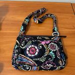 Vera Bradley  Bandana‎ Swirl Crossbody Quilted Fabric Purse Bag Black Colorful Photo 2