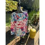 Talbots Brush Floral Tropical Sweatshirt Cotton Blend UPF 50+ Bright Size L Photo 1