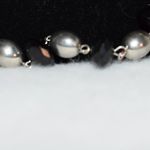 Source Unknown Vintage Double Layer Black/Silver Beads Silver Tone Link Chain Y2K Necklace Photo 2