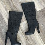 Colin Stuart  leather Black Cutout Knee-High tall platform heeled Boots size 7 Photo 7