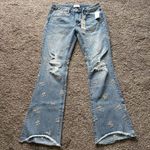 Driftwood  EVA Jeans Denim Floral Embroidered Jeans Denim Size 27 Flare NWT Photo 2
