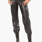 We Wore What NWT  Black Vegan Leather Utility Cargo Pants Jogger Moto Grunge 90s 31 Photo 1