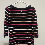 Talbots  Sweater Womens 1XP black Pink Stripe Button Knit 3/4 Sleeve Work Photo 4