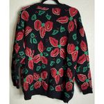 Jennifer Moore  Large Embellished Button Front Cardigan Sweater Christmas Holly Photo 1