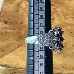 Natural Rhodolite Garnet Sterling Silver Cocktail Ring Size 6 Photo 5