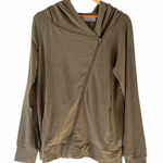 Cloudveil green asymmetrical zip moto hoodie sweatshirt jacket modal blend NEW M Size M Photo 0