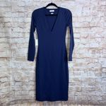 Aritzia Babaton Contour V-Neck Longsleeve Dress Total Eclipse Size Medium NEW Photo 5