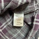 Aritzia  TNA boyfriend Flannel Dark Gray Plaid Button Down Shirt Women's Size S Photo 4