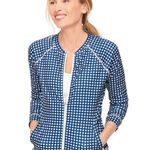 Talbots On the Move UPF 50+ Gingham Zip Jacket Sun Protection Lightweight Size M Photo 0