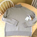 Magaschoni  Gray/White Turtleneck Sweater L Photo 1