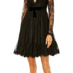 Mac Duggal  49794 Black Lace Babydoll Mini Dress - Size 2 Photo 0