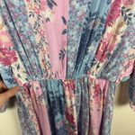 Savanna Jane Patchwork Dress Floral Print Dolman Sleeves Pastel Boho Sz 1X Girly Blue Photo 7