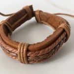 Genuine Leather Bracelet Brown Photo 1