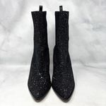 Jimmy Choo Mele Glitter 85 Chelsea Stretch Knit Block Heel Ankle Boots Black 36 Photo 5