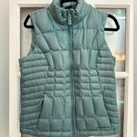 Eddie Bauer Smokey Teal Goose Down Quilted Puffer Vest Zip Pockets Size Small S Photo 0
