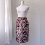 Vintage ‘00s Scott McClintock Black Metallic Floral Print Pencil Skirt Size XXS Photo 1