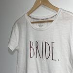 Rae Dunn  shirt‎ BRIDE rose gold metallic print xs NWT Photo 1