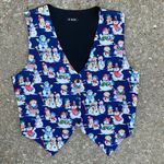 Vintage snowman Ugly Christmas holiday vest VOLUP 2X Blue Photo 0