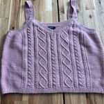Very J Pink Cable Knit Sweater Tank Top Size L Photo 0