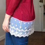 Lace Tunic Oversized Sweater Red Size L Photo 1