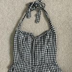 Reformation  Bette Jumpsuit Romper Black & White Gingham Linen Size 4 Photo 2