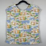 Cynthia Rowley Women Greek Island Painting Print 2 pc Set Linen XS Beach Coastal Photo 1