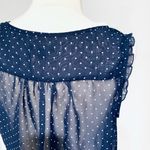 Gap Factory Navy Blue White Polka Dot Blouse Top Photo 6