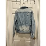 Trademark Brooklyn Cloth Distressed Denim Jacket Light Wash Blue Womens Medium Photo 9