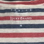 Lucky Brand Striped red, white, blue V-Neck T-Shirt Photo 2