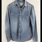 J.Crew  Trademark Denim Button Everyday Blouse  Work Business Down Top Size 0 Photo 0