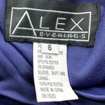 Alex Evenings  Mother of the Bride Maxi Dress Gown Satin Mesh Draped Blue 6 NWT Photo 2