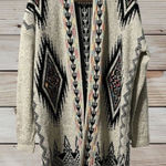 Desheng Cardigan Sweater Size Measurement Photos Cream Aztec/Western Open Photo 0