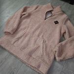 Cozy Soft Pink Sherpa Fleece Pullover Hoodie Womens Medium Photo 0