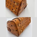 MCM VISETOS SIGNATURE LEATHER COGNAC SATCHEL MEDIUM Photo 12