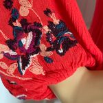 Free People Oxford Embroidered Mini Dress Red Combo Small Photo 5