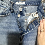 PacSun  Women's Blue Jeans size 24 Ultra High Rise Slim patchwork crop raw hem Photo 3