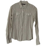 Women's Premium Two Pocket Linen Shirt S 100% French Linen Beige Professional Photo 0