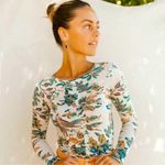 Free People Floral Lettuce Hem Long Sleeve Dreamed Of You Top NWT *raredeadstock Photo 3