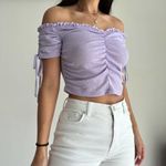 Almost Famous NWT ruched off the shoulder crop top Photo 3